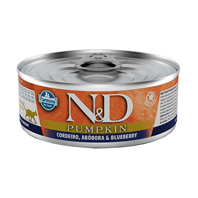 Ração Úmida N&D Pumpkin para Gatos Adultos Sabor Cordeiro, Abóbora e Blueberry 80g