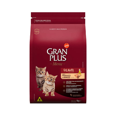 Ração GranPlus para Gatos Filhotes Sabor Frango e Arroz