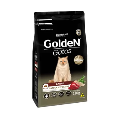 Ração Golden para Gatos Adultos Castrados Sabor Carne