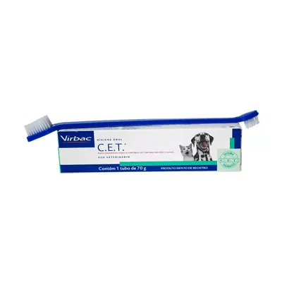 Kit de Saúde Oral Virbac Pasta e Escova para Cães e Gatost
