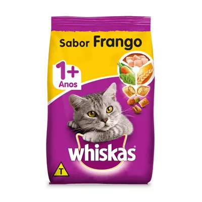 Ração Whiskas para Gatos Adultos Sabor Frango
