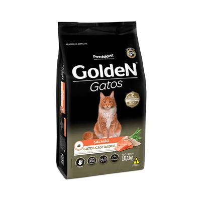 Ração Golden para Gatos Adultos Castrados Sabor Salmão