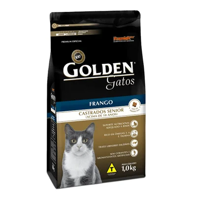Ração Golden para Gatos Sênior Castrados sabor Frango