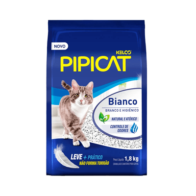 Areia Higiênica PipiCat Bianco para Gatos 1,8kg