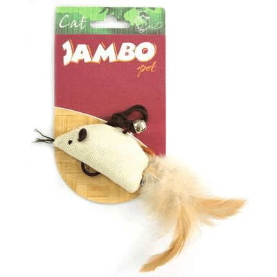 Brinquedo Jambo para Gatos Catnip Natural Rato Bege