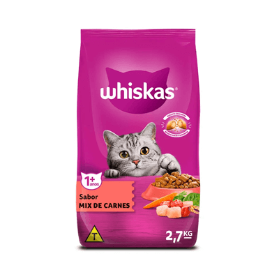 Ração Whiskas para Gatos Adultos Sabor Mix de Carnes